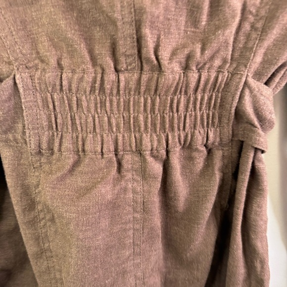 Togo Brown Linen Button Belted Blazer Jacket Size Medium - Picture 10 of 11